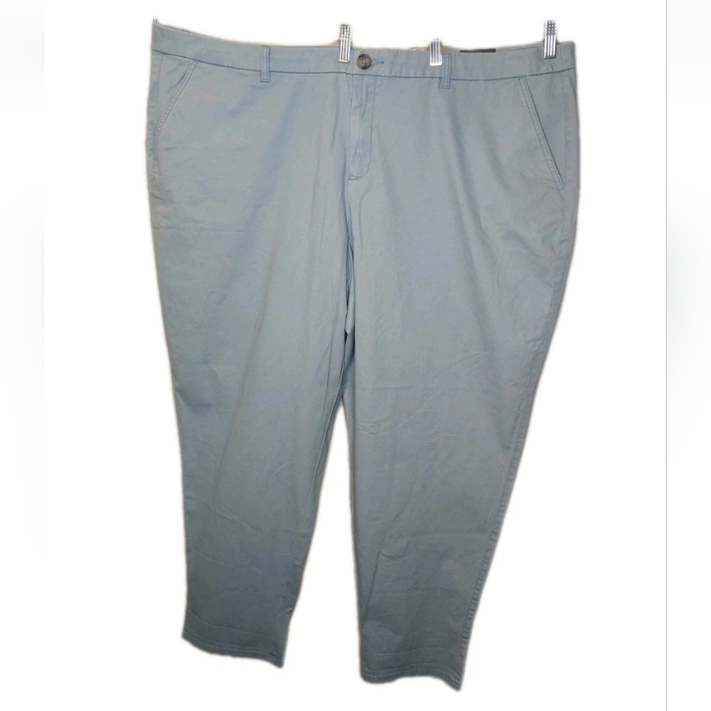 Lane Bryant Boyfriend Allie Pants Woman Plus Sz 28W Blue Stretch Twill Ankle Nwt